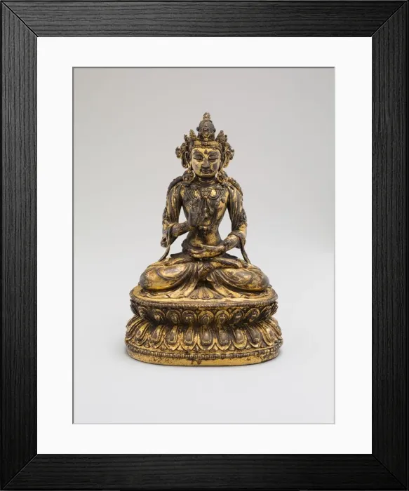 Framed Print : One of the Five Celestial Buddhas, Seated with Hands in Framed Print : One of the Five Celestial Buddhas, Seated with Hands in