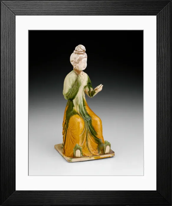 Framed Print : Seated Woman Holding Mirror, Tang dynasty (A. D. 618-907), first half of 8th century Framed Print : Seated Woman Holding Mirror, Tang dynasty (A. D. 618-907), first half of 8th century