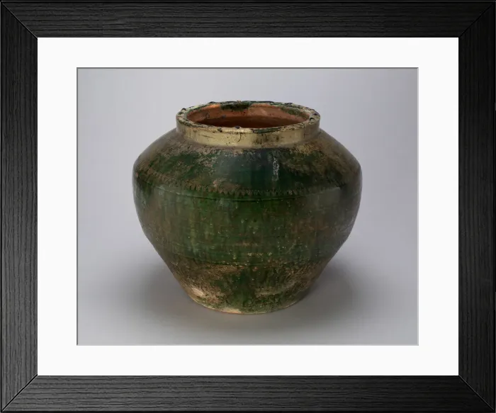 Framed Print : Jar with Sawtooth and Encircling Bands, Eastern Han dynasty (A. D. 25-220) Framed Print : Jar with Sawtooth and Encircling Bands, Eastern Han dynasty (A. D. 25-220)