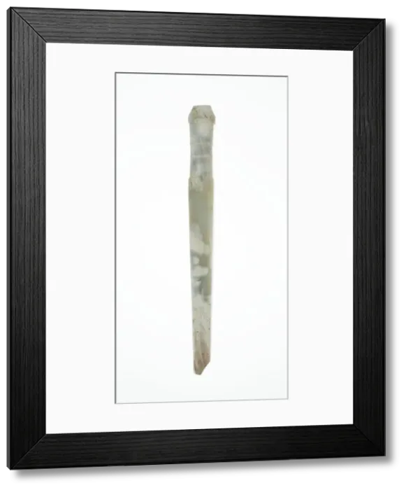 Framed Print : Handle-Shaped Jade, Shang or Western Zhou period, 2nd-early 1st millennium B. C Framed Print : Handle-Shaped Jade, Shang or Western Zhou period, 2nd-early 1st millennium B. C
