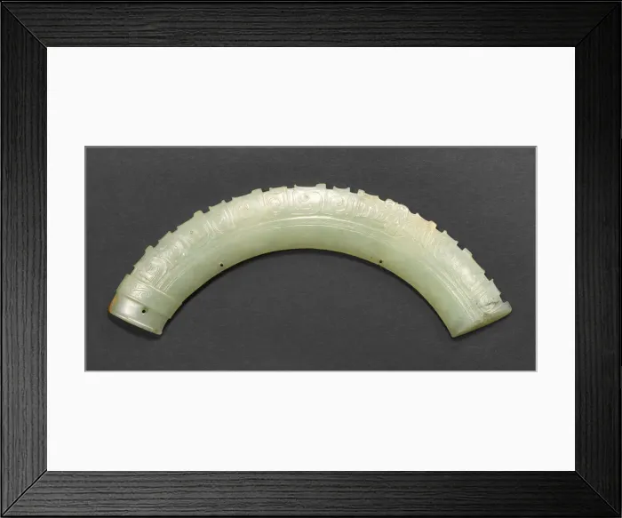 Framed Print : Arched pendant, late Neolithic period, Longshan culture, or early Shang period, c Framed Print : Arched pendant, late Neolithic period, Longshan culture, or early Shang period, c
