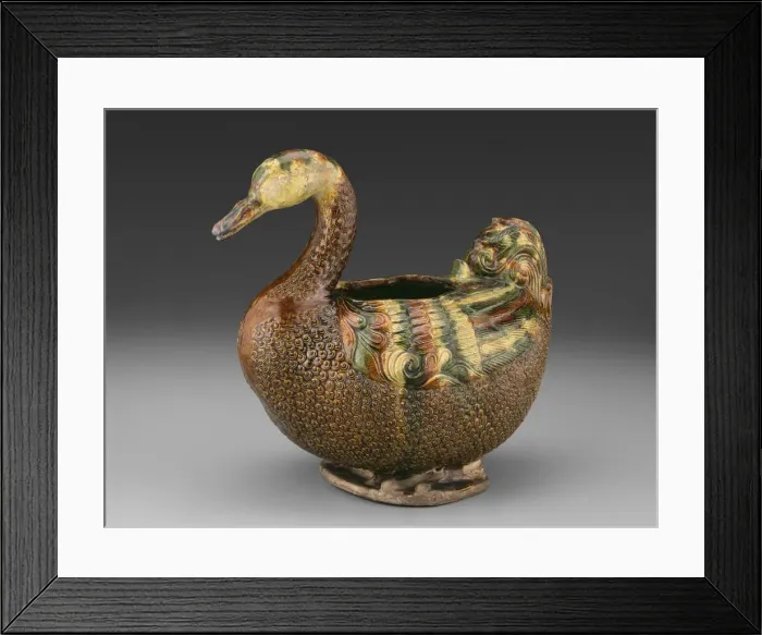 Framed Print : Vessel in Form of a Mandarin Duck or Wild Goose, Tang dynasty (618-907 A. D Framed Print : Vessel in Form of a Mandarin Duck or Wild Goose, Tang dynasty (618-907 A. D
