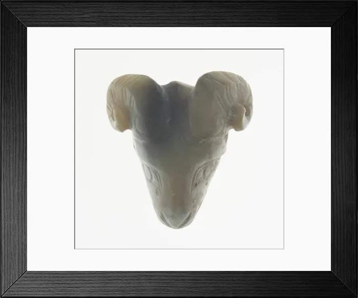 Framed Print : Pendant with Ram Head, Shang or Western Zhou period, 13th / 11th century B. C Framed Print : Pendant with Ram Head, Shang or Western Zhou period, 13th / 11th century B. C