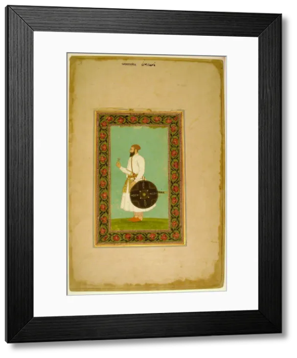 Framed Print : Album Page with a Portrait of Namdar Khan (SideA) and Calligraphic Specimens (SideB) Framed Print : Album Page with a Portrait of Namdar Khan (SideA) and Calligraphic Specimens (SideB)