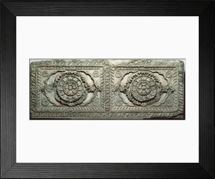 Framed Print : Architectural relief panel with floral design, , 18th century. Creator: Unknown Framed Print : Architectural relief panel with floral design, , 18th century. Creator: Unknown