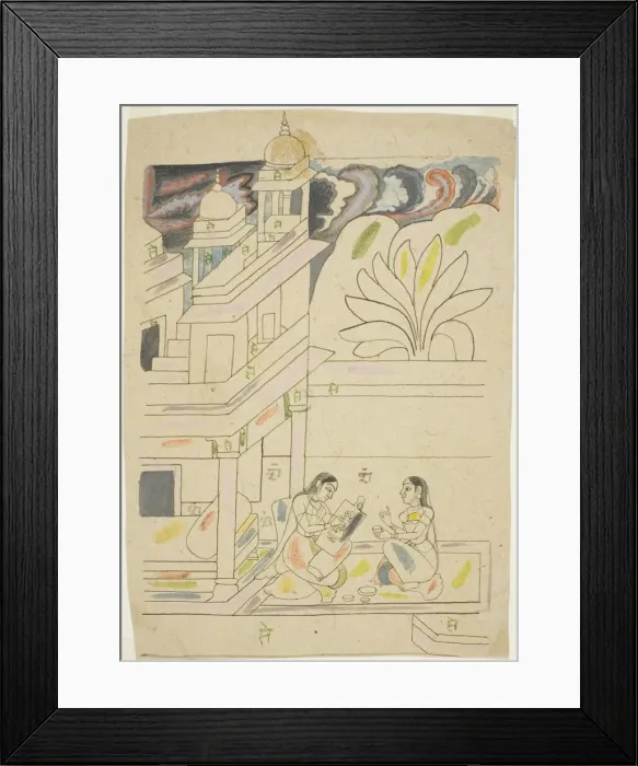 Framed Print : Dhanasri Ragini, 18th century. Creator: Unknown Framed Print : Dhanasri Ragini, 18th century. Creator: Unknown
