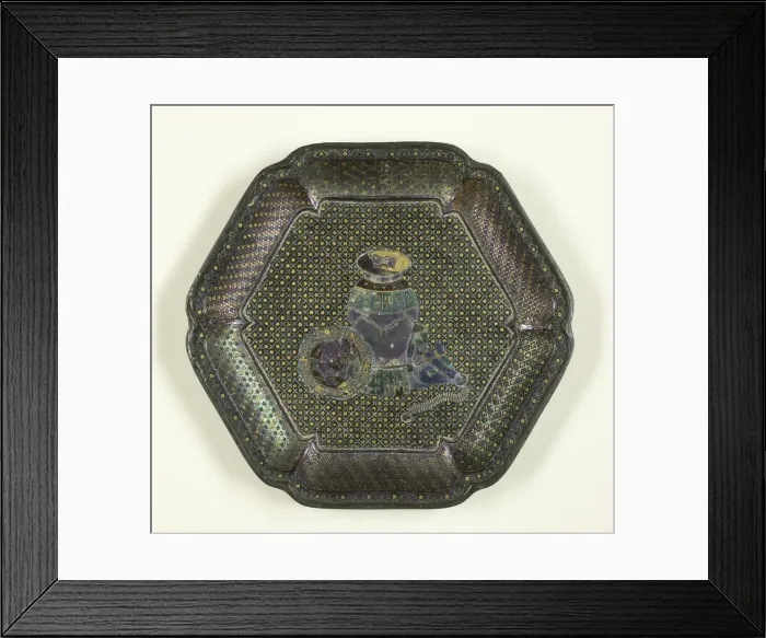 Framed Print : Dish with Images of Antiquities, late Ming (1368-1644) or early Qing dynasty Framed Print : Dish with Images of Antiquities, late Ming (1368-1644) or early Qing dynasty