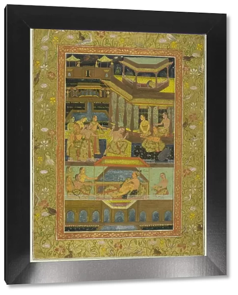 Lovers in a Zenana Garden at Night, 17th  /  18th century. Creator: Unknown