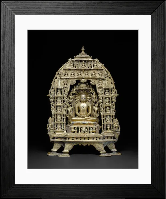 Framed Print : Altarpiece with the First Jaina Tirthankara Rishabhanatha Surrounded by Twenty Framed Print : Altarpiece with the First Jaina Tirthankara Rishabhanatha Surrounded by Twenty