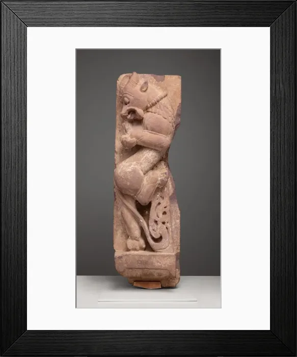 Framed Print : Rampant Mythical Lions (Vyala), 8th / 9th century. Creator: Unknown Framed Print : Rampant Mythical Lions (Vyala), 8th / 9th century. Creator: Unknown