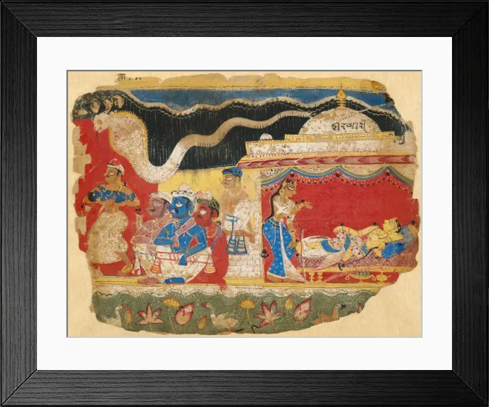 Framed Print : The Infant Krishna Spirited Away by Vasudev, from a copy of the Dispersed Bhagavat Framed Print : The Infant Krishna Spirited Away by Vasudev, from a copy of the Dispersed Bhagavat