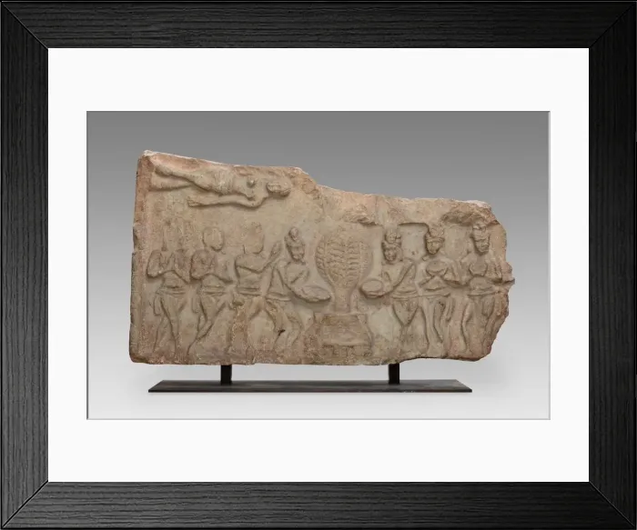 Framed Print : Veneration of the Bodhi Tree, 3rd century. Creator: Unknown Framed Print : Veneration of the Bodhi Tree, 3rd century. Creator: Unknown