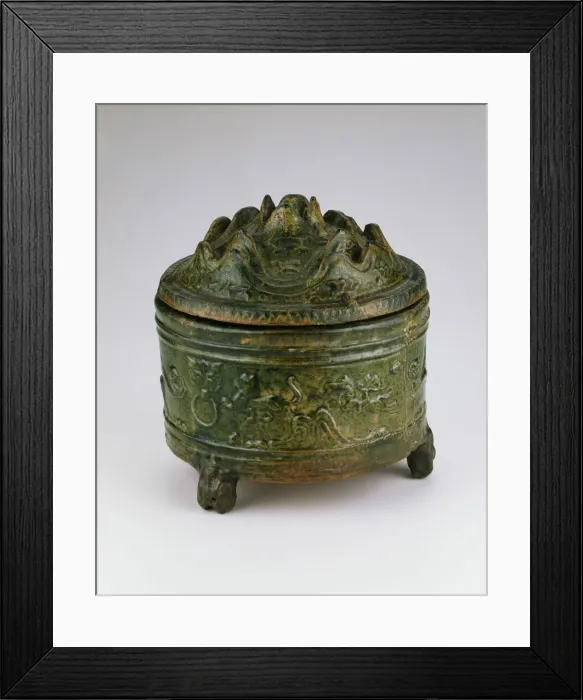 Framed Print : Cylindrical Jar (Lian) with Three Bear-Shaped Feet and Mount... Han dynasty (206 B.C.-A Framed Print : Cylindrical Jar (Lian) with Three Bear-Shaped Feet and Mount... Han dynasty (206 B.C.-A