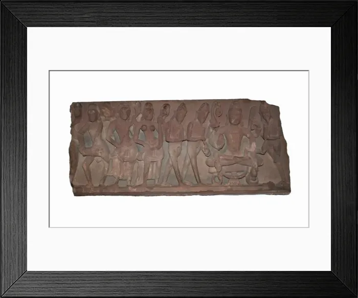 Framed Print : Fragment of a Temple Doorway Lintel, Chandella period, c. 11th century. Creator: Unknown Framed Print : Fragment of a Temple Doorway Lintel, Chandella period, c. 11th century. Creator: Unknown