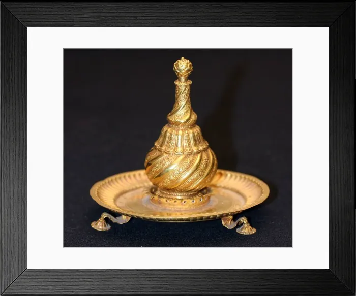 Framed Print : Perfume Bottle (Attardan) and Tray, 18th / 19th century. Creator: Unknown Framed Print : Perfume Bottle (Attardan) and Tray, 18th / 19th century. Creator: Unknown