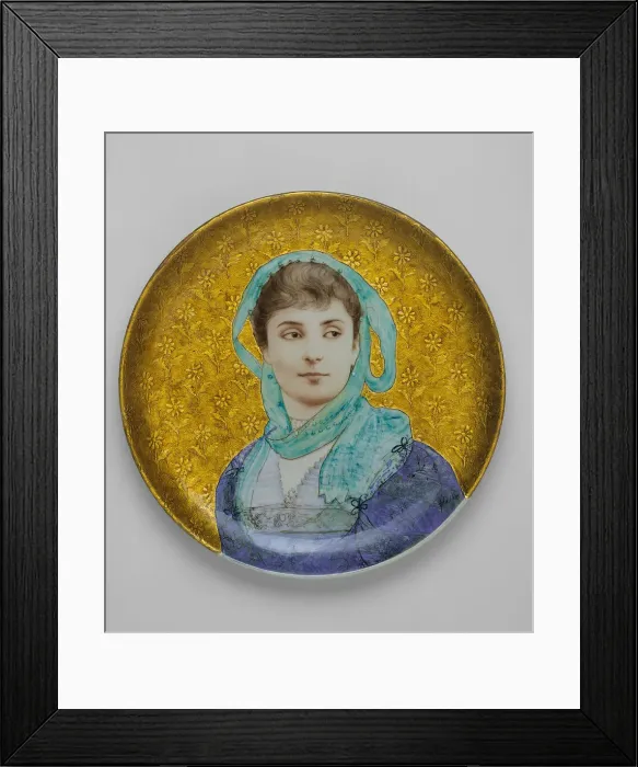 Framed Print : Circular Plaque, France, 1880 / 87. Creators: Joseph Theodore Deck, Paul-Cesar Helleu Framed Print : Circular Plaque, France, 1880 / 87. Creators: Joseph Theodore Deck, Paul-Cesar Helleu
