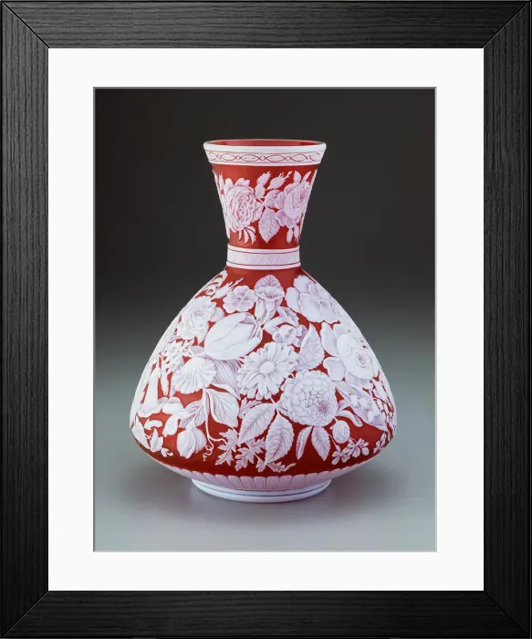 Framed Print : Vase, Stourbridge, 1885 / 90. Creators: Thomas Webb and Sons, George Woodall Framed Print : Vase, Stourbridge, 1885 / 90. Creators: Thomas Webb and Sons, George Woodall