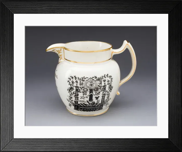 Framed Print : Jug with Masonic Iconography, Stoke on Trent, 1824. Creator: Spode Ceramic Works Framed Print : Jug with Masonic Iconography, Stoke on Trent, 1824. Creator: Spode Ceramic Works
