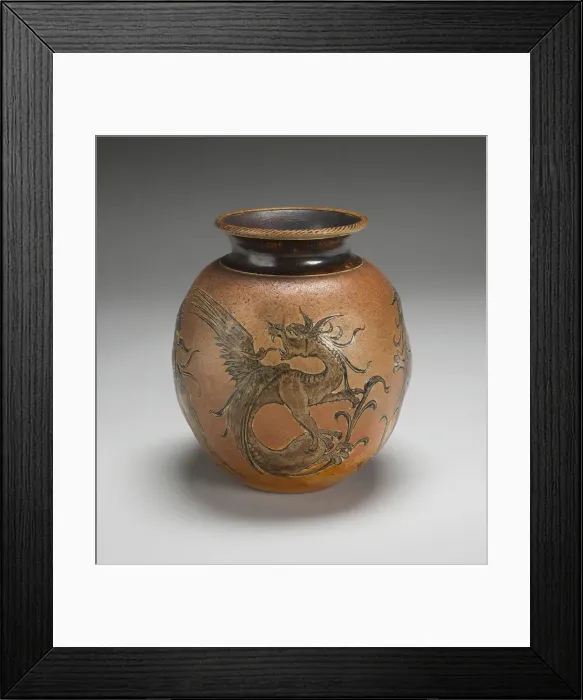 Framed Print : Vase, England, 1894. Creator: Martin Brothers Pottery Framed Print : Vase, England, 1894. Creator: Martin Brothers Pottery