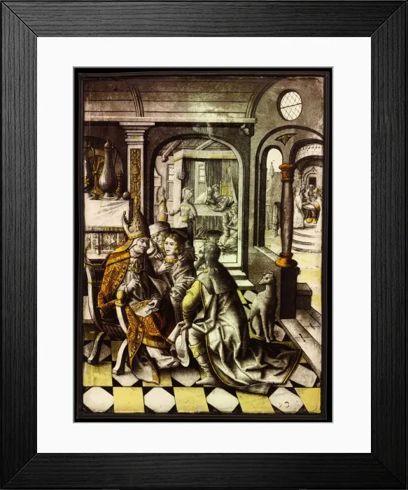 Framed Print : The Birth and Naming of Saint John the Baptist, Netherlands, c. 1525. Creator: Unknown Framed Print : The Birth and Naming of Saint John the Baptist, Netherlands, c. 1525. Creator: Unknown