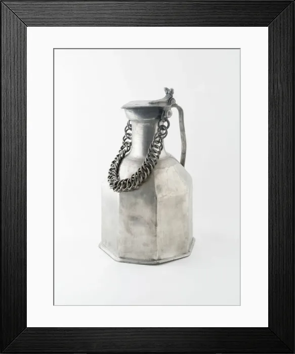 Framed Print : Covered Flagon with Chain, Wallis, c. 1750. Creator: Pierre Main Framed Print : Covered Flagon with Chain, Wallis, c. 1750. Creator: Pierre Main