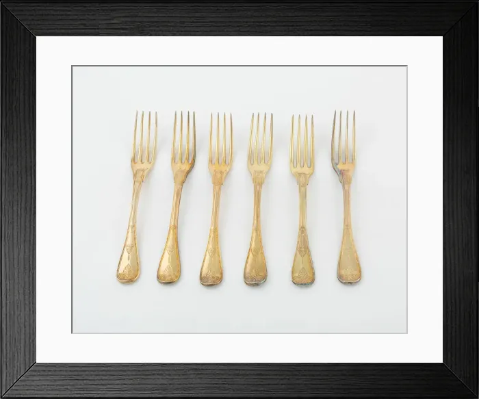Framed Print : Set of Dinner Forks (10), Paris, 1789-1820. Creators: Martin-Guillaume Biennais Framed Print : Set of Dinner Forks (10), Paris, 1789-1820. Creators: Martin-Guillaume Biennais