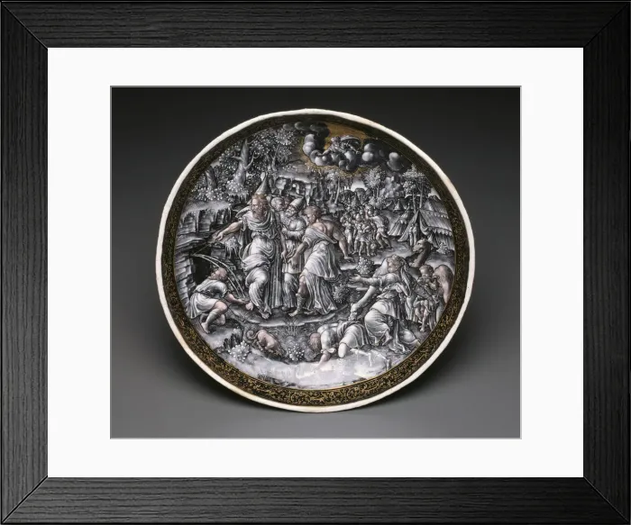 Framed Print : Tazza with Moses Striking Water from the Rock, Limoges, 1570 / 75. Creator: Master I. C Framed Print : Tazza with Moses Striking Water from the Rock, Limoges, 1570 / 75. Creator: Master I. C