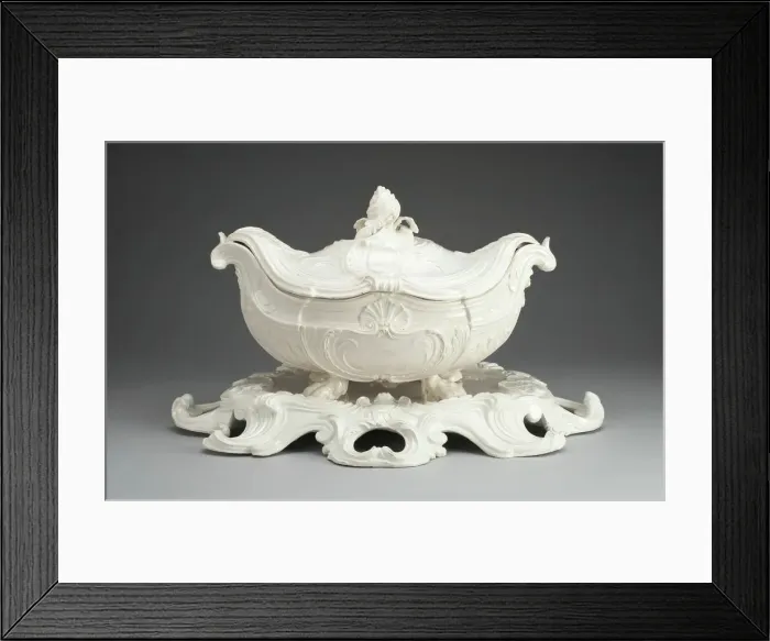 Framed Print : Tureen and Stand, Paris, c. 1750. Creator: Pont-aux-Choux Manufactory Framed Print : Tureen and Stand, Paris, c. 1750. Creator: Pont-aux-Choux Manufactory