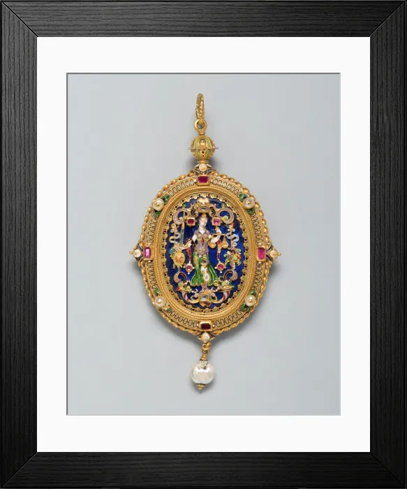 Framed Print : Pendant with Figure of Justice, Europe, northern, 1850 / 1900. Creator: Unknown Framed Print : Pendant with Figure of Justice, Europe, northern, 1850 / 1900. Creator: Unknown