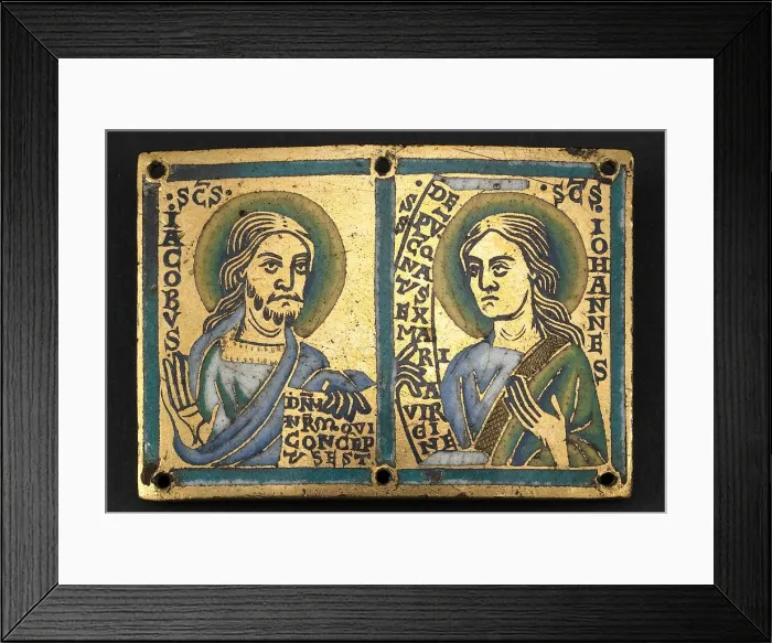 Framed Print : Plaque with Saints James and John the Evangelist, Meuse, 1160 / 80. Creator: Unknown Framed Print : Plaque with Saints James and John the Evangelist, Meuse, 1160 / 80. Creator: Unknown
