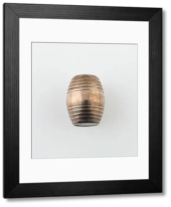 Framed Print : Barrel-Shaped Nutmeg Grater, Denmark, c. 1830. Creator: Unknown Framed Print : Barrel-Shaped Nutmeg Grater, Denmark, c. 1830. Creator: Unknown