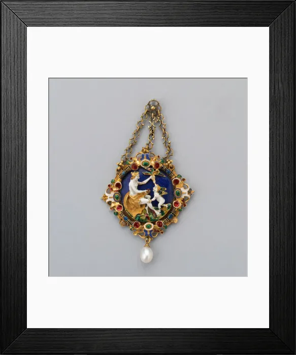 Framed Print : Pendant with Venus and Cupid, Europe, third quarter of the 19th century. Creator: Unknown Framed Print : Pendant with Venus and Cupid, Europe, third quarter of the 19th century. Creator: Unknown