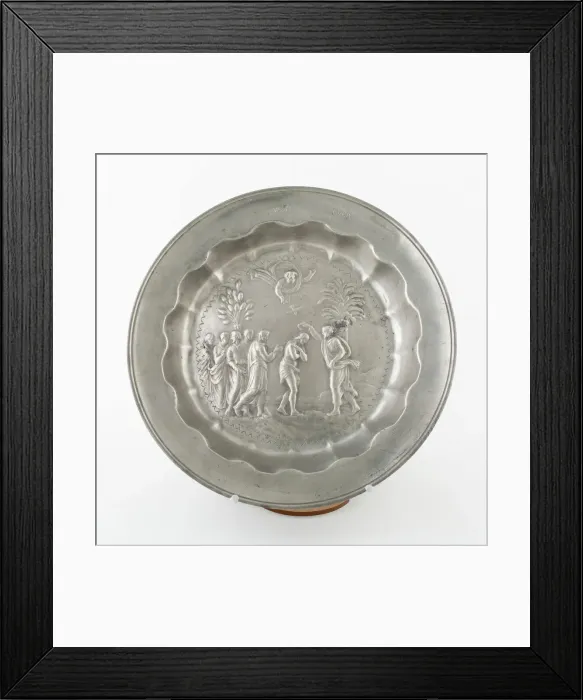 Framed Print : Alms Dish with Baptism of Christ, Netherlands, c. 1800. Creator: Unknown Framed Print : Alms Dish with Baptism of Christ, Netherlands, c. 1800. Creator: Unknown
