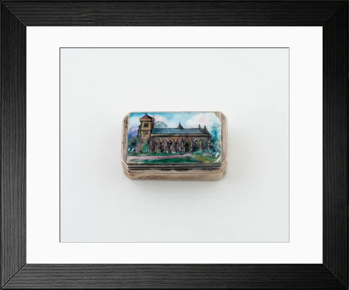 Framed Print : Vinaigrette with View of a Church, England, c. 1890. Creator: Unknown Framed Print : Vinaigrette with View of a Church, England, c. 1890. Creator: Unknown