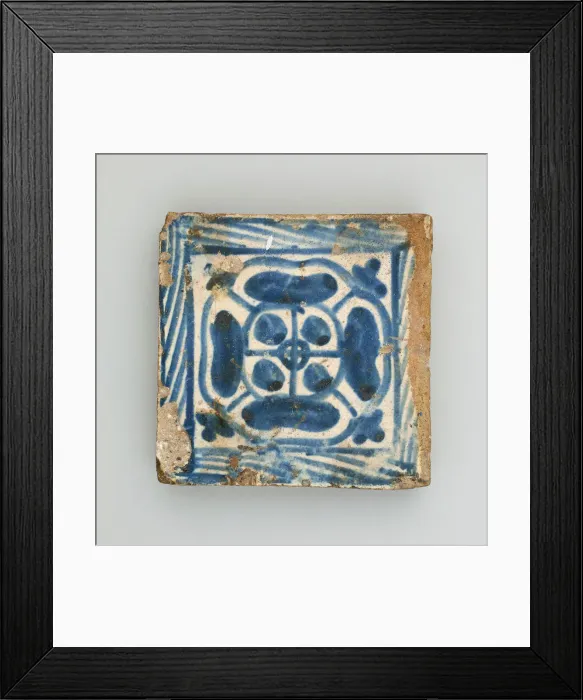 Framed Print : Floor Tile with Rosette, Manises, 1474 / 1500. Creator: Unknown Framed Print : Floor Tile with Rosette, Manises, 1474 / 1500. Creator: Unknown