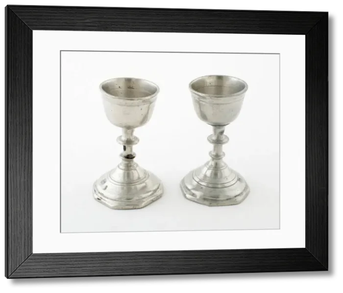 Framed Print : Pair of Small Chalices, France, Early 18th century. Creator: Unknown Framed Print : Pair of Small Chalices, France, Early 18th century. Creator: Unknown