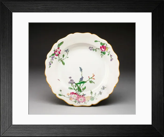 Framed Print : Plate, Marseille, c. 1770. Creator: Veuve Perrin Manufactory Framed Print : Plate, Marseille, c. 1770. Creator: Veuve Perrin Manufactory
