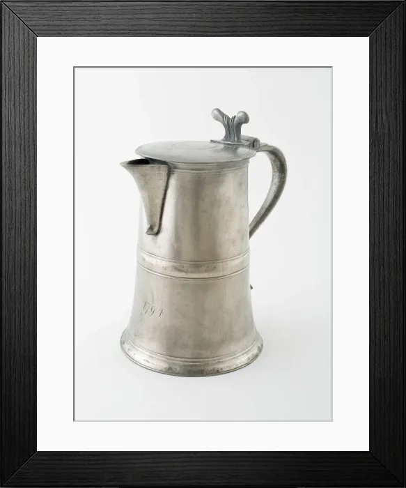 Framed Print : Covered Communion Flagon with Spout, Glasgow, c. 1787. Creator: Stephen Maxwell