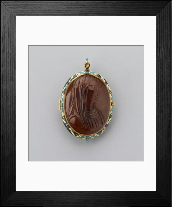 Framed Print : Double-Sided Pendant with Christ and Virgin, France, 18th century (cameo) Framed Print : Double-Sided Pendant with Christ and Virgin, France, 18th century (cameo)