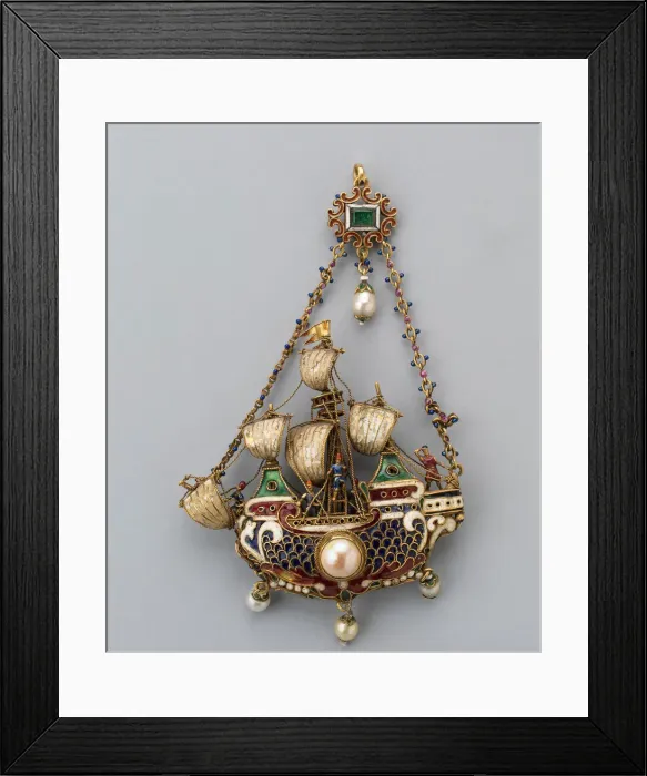 Framed Print : Pendant Shaped as a Ship, Mediterranean Region, eastern Framed Print : Pendant Shaped as a Ship, Mediterranean Region, eastern