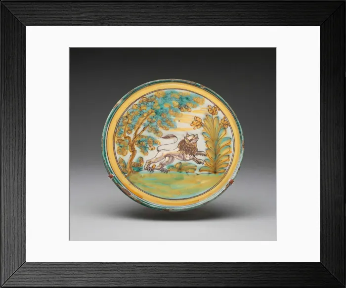 Framed Print : Tazza, Talavera de la Reina, 17th century. Creator: Talavera de la Reina Potteries Framed Print : Tazza, Talavera de la Reina, 17th century. Creator: Talavera de la Reina Potteries