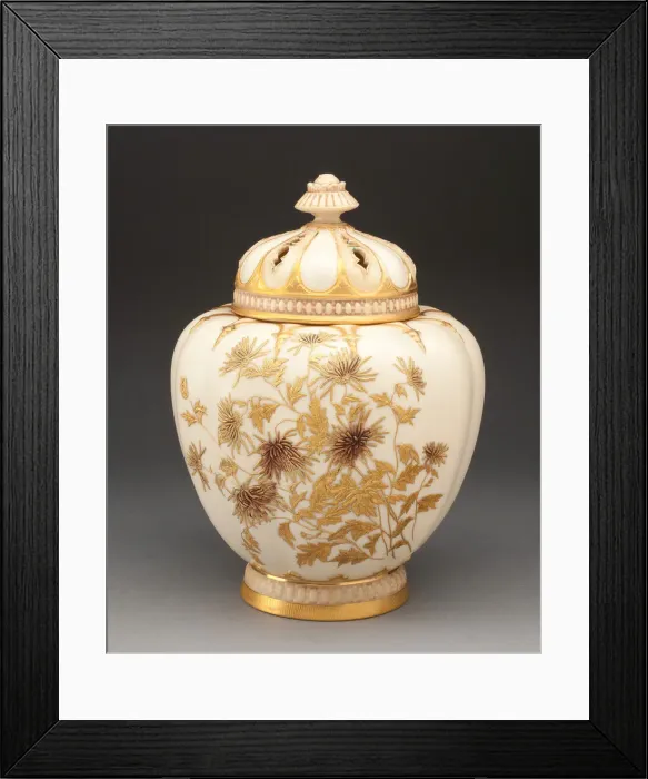 Framed Print : Potpourri Vase, Worcester, c. 1885. Creator: Royal Worcester Framed Print : Potpourri Vase, Worcester, c. 1885. Creator: Royal Worcester