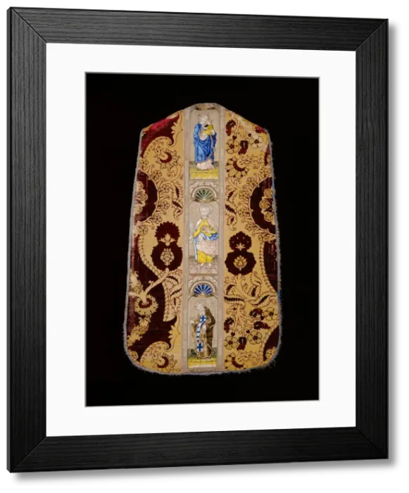 Framed Print : Chasuble with Orphrey Band, Spain, Chasuble: Late 15th cent; Band Framed Print : Chasuble with Orphrey Band, Spain, Chasuble: Late 15th cent; Band