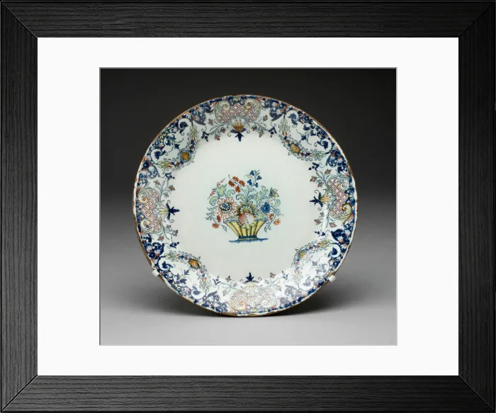 Framed Print : Plate, Rouen, c. 1770. Creator: Rouen Potteries Framed Print : Plate, Rouen, c. 1770. Creator: Rouen Potteries