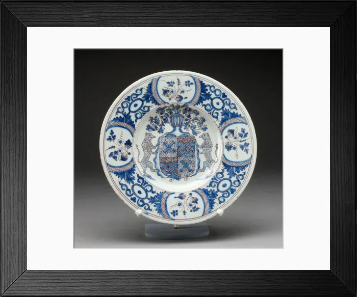 Framed Print : Plate, Marseille, Late 17th / early 18th century. Creator Framed Print : Plate, Marseille, Late 17th / early 18th century. Creator