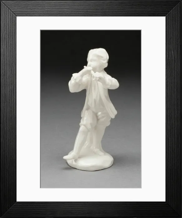 Framed Print : Boy Playing Flute, Tournai, c. 1770. Creator: Tournai Porcelain Manufactory Framed Print : Boy Playing Flute, Tournai, c. 1770. Creator: Tournai Porcelain Manufactory