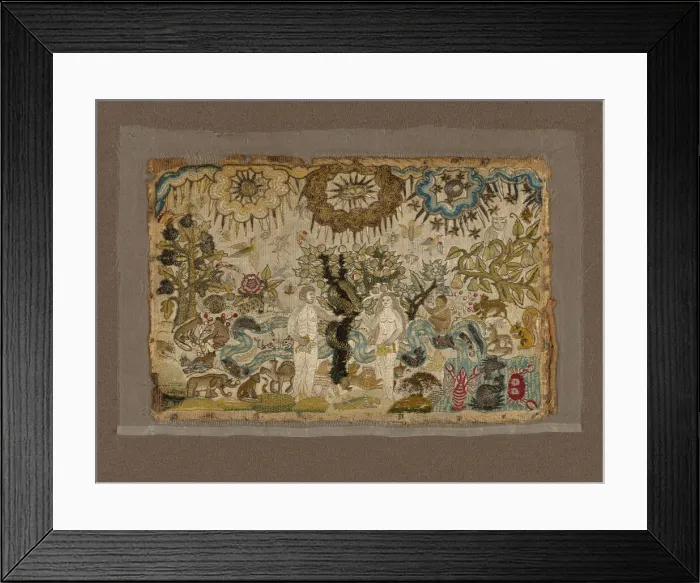 Framed Print : Picture (Depicting the Creation), England, 17th century. Creator: Unknown Framed Print : Picture (Depicting the Creation), England, 17th century. Creator: Unknown