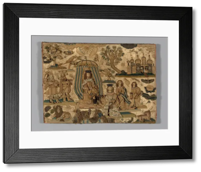 Framed Print : Picture (Needlework), England, 1666. Creator: Unknown Framed Print : Picture (Needlework), England, 1666. Creator: Unknown