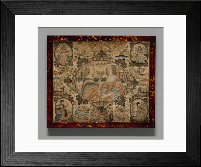 Framed Print : Needlework (Depicting the Four Seasons), England, c. 1660. Creator: Unknown Framed Print : Needlework (Depicting the Four Seasons), England, c. 1660. Creator: Unknown