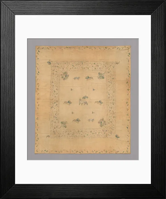 Framed Print : Bedspread, England, Queen Anne period, 1701 / 25. Creator: Unknown Framed Print : Bedspread, England, Queen Anne period, 1701 / 25. Creator: Unknown